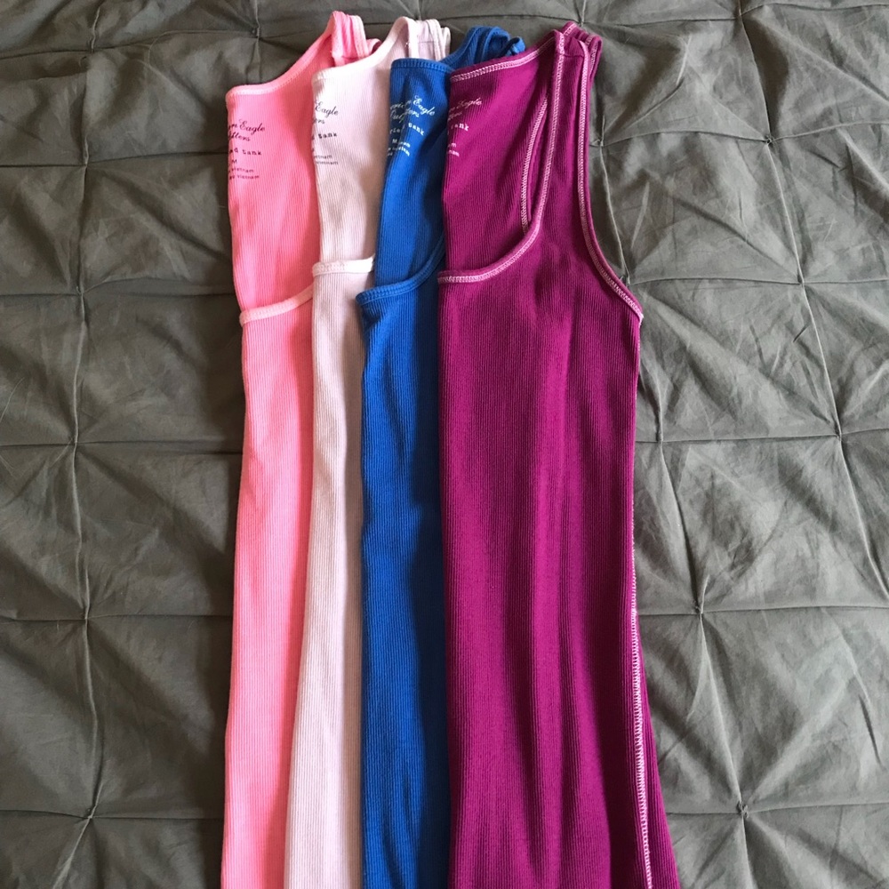 4 American Eagle boyfriend tanks